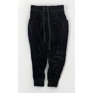 Zac & Rachel Velvet Pants Women's M Black Pull On Minimalist Festive Cocktails
